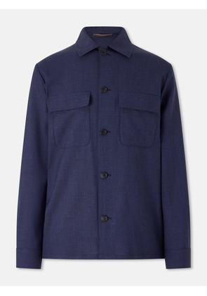 Slowear - Wool, Silk and Linen-Blend Overshirt - Men - Blue - IT 46