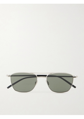 SAINT LAURENT - Aviator-Style Silver-Tone Sunglasses - Men - Silver