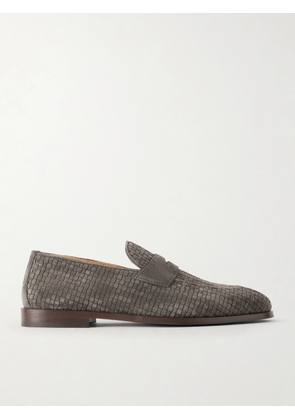 Brunello Cucinelli - Woven Suede Penny Loafers - Men - Gray - EU 40