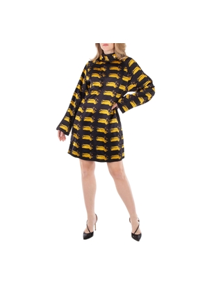 Burberry Duck Print Silk Minidress, Brand Size 8 (US Size 6)