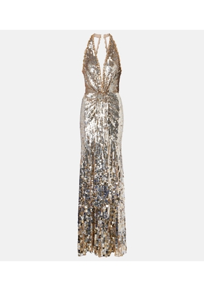 Jenny Packham Mars gathered sequined gown