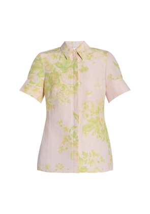 Erdem Floral Linen-Chine Top - Moda Operandi