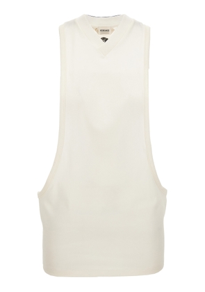 Versace V-Neck Cotton-Jersey Tank Top - Moda Operandi