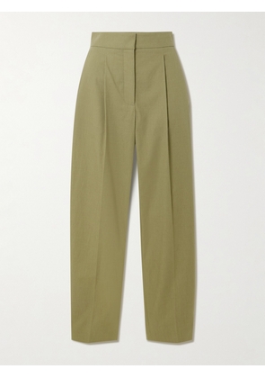 Joseph - Paver Pleated Cotton Tapered Pants - Green - FR 32,FR 34,FR 36,FR 38,FR 40,FR 42,FR 44