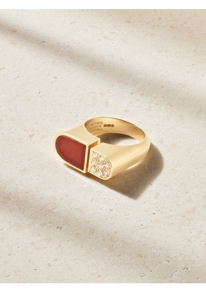 Ilaria Icardi - Otto 18-karat Gold, Cornelian And Diamond Ring - Brown - 54.5