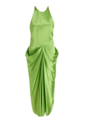 Khaite Kent Draped Satin Maxi Dress - Moda Operandi