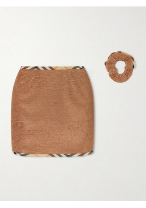 Burberry - + Hunza G Devyn Checked Original Crinkle™ Coverup - Brown - One size