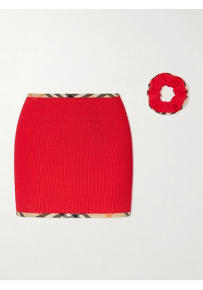 Burberry - + Hunza G Devyn Checked Original Crinkle™ Coverup - Red - One size