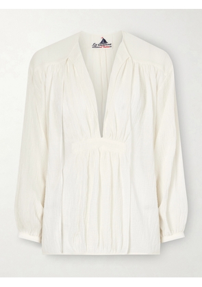 Les Vacances D’Irina - Hazy Nipple Cotton Shirt - Neutrals - x small,small,medium,large