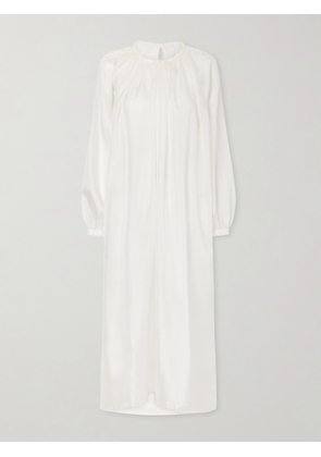 Les Vacances D’Irina - Robe La Perle Gathered Silk-organza Maxi Dress - White - x small,small,medium,large