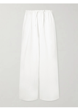 Les Vacances D’Irina - The Pantaloons Cotton-poplin Wide-leg Trousers - White - x small,small,medium,large