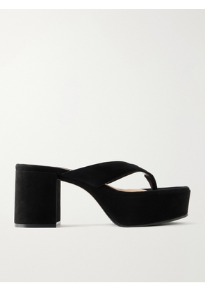 Gianvito Rossi - 35 Suede Platform Thong Sandals - Black - IT35,IT36,IT36.5,IT37,IT37.5,IT38,IT38.5,IT39,IT39.5,IT40,IT40.5,IT41,IT41.5,IT42