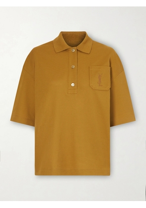 SAINT LAURENT - Cotton-piqué Polo Shirt - Yellow - x small,small,medium,large