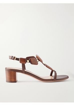 Gianvito Rossi - 45 Appliquéd Studded Leather Thong Sandals - Brown - IT35,IT36,IT36.5,IT37,IT37.5,IT38,IT38.5,IT39,IT39.5,IT40,IT40.5,IT41,IT41.5,IT42