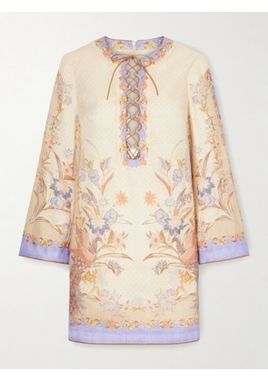 Zimmermann - Indra Printed Linen Mini Dress - Multi - 00,0,1,2,3,4