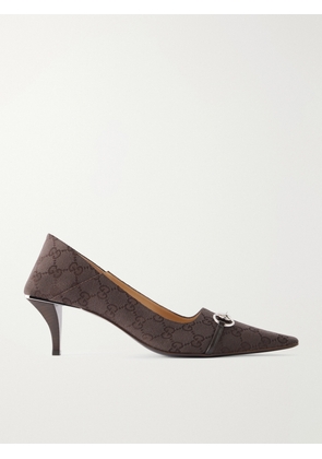 Gucci - Horsebit-embellished Canvas-jacquard Pumps - Brown - IT36,IT36.5,IT37,IT37.5,IT38,IT38.5,IT39,IT39.5,IT40,IT40.5,IT41