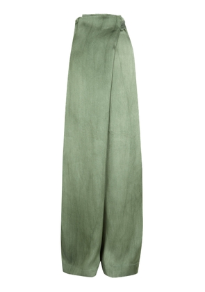 Cortana Elea Wrap-Front Linen-Blend Wide-Leg Pants - Moda Operandi