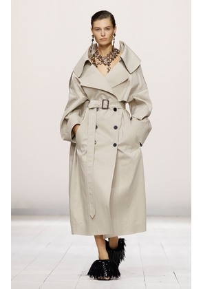 Givenchy Oversized Bonded Cotton Trench Coat - Moda Operandi
