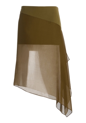 Michael Kors Collection Veiled Stretched Tissue Wool Crepe Midi Skirt - Moda Operandi