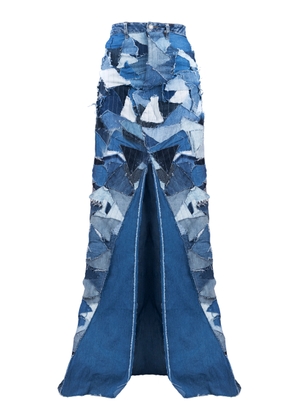 BOYEDOE Osabarima Patchwork Denim Maxi Skirt - Moda Operandi