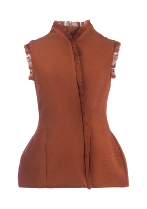 BOYEDOE Adom Fringe-Trimmed Cotton-Blend Wrap Top - Moda Operandi