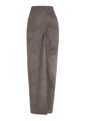 Cortana Sabina Asymmetric Linen-Blend Midi Skirt - Moda Operandi