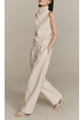 Cortana Rocco Mid-Rise Leather Wide-Leg Pants - Moda Operandi