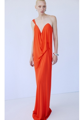 The New Arrivals Ilkyaz Ozel Rodin Draped Evening Gown - Moda Operandi