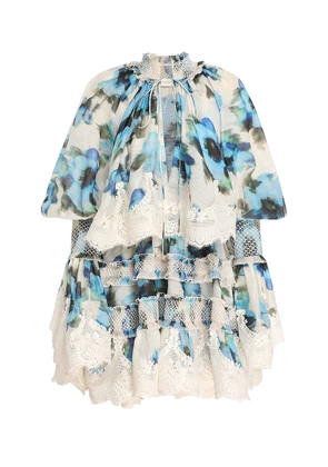 Zimmermann Alchemy Shirred Linen-Silk Mini Dress - Moda Operandi