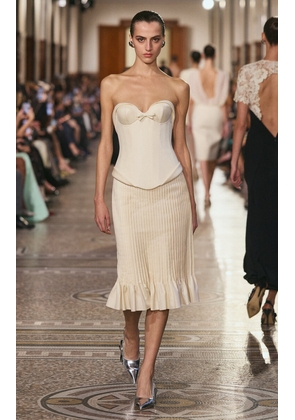 Georges Hobeika Pleated Chiffon Midi Skirt - Moda Operandi
