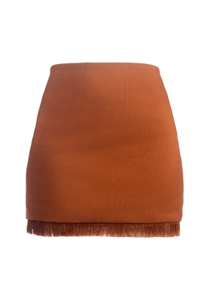 BOYEDOE Adom Fringe-Hem Cotton-Blend Mini Skirt - Moda Operandi