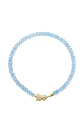 Nialaya Jewelry panther-charm chalcedony necklace - Blue