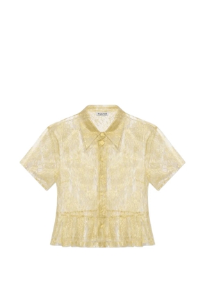 MUNTHE Bustona floral-lace ruffled blouse - Yellow