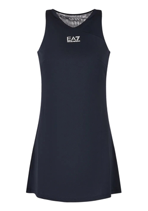 Ea7 Emporio Armani logo-print sleeveless minidress - Blue