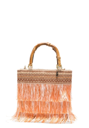 la milanesa media Orchidea fringed tote bag - Orange