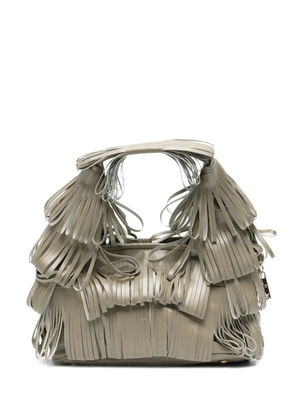 la milanesa small Capucine fringed tote bag - Green
