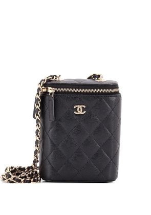 CHANEL Pre-Owned Vertical Classic Vanity Case with Chain Quilted Caviar Small shoulder bag - Black