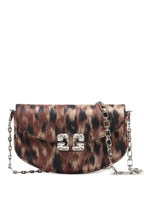 GANNI Lulu leopard-print crossbody bag - Brown