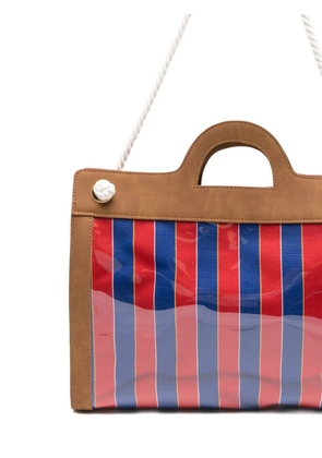 la milanesa large Dalia striped tote bag - Blue