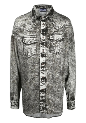Diesel S-Kang long-sleeve cotton shirt - Grey