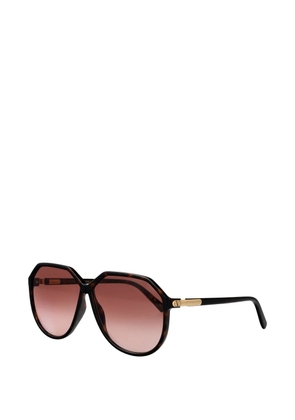 VALENTINO GARAVANI EYEWEAR tortoiseshell-effect geometric-frame sunglasses - Brown