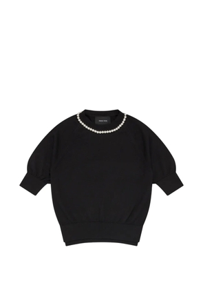 Simone Rocha pearl-embellished puff-sleeve sweater - Black