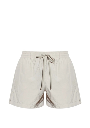 MM6 Maison Margiela logo-embroidered drawstring-waist swim shorts - Neutrals