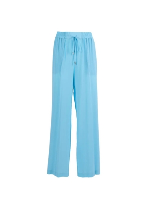 Ermanno Scervino drawstring silk trousers - Blue