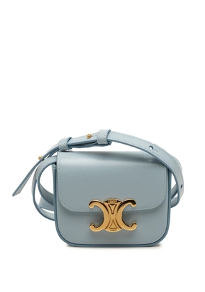 Celine Pre-Owned 2023 Mini Shiny Calfskin Triomphe crossbody bag - Blue