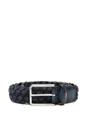 Santoni braided suede belt - Blue