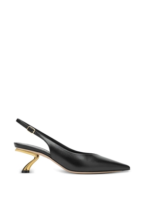 Ferragamo S-shaped heel slingback pumps - Black