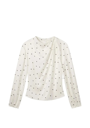 A.L.C. Blaire polka-dot draped blouse - White