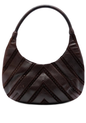 Ferragamo Pre-Owned 2010-2026 Chevron Calfskin and Studded Suede hobo bag - Brown