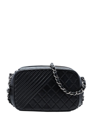 CHANEL Pre-Owned 2014-2015 Mini Quilted Lambskin Coco Boy Camera Bag crossbody bag - Black